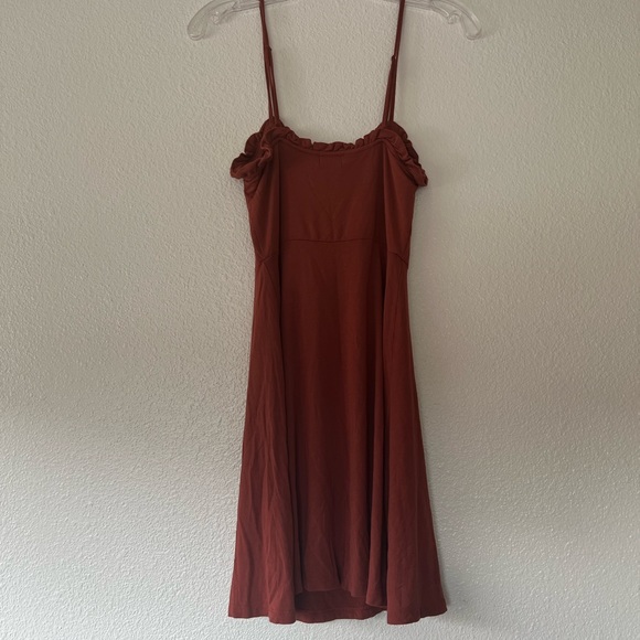 Volcom Ruffle Trim Burnt Orange Dress - Picture 2 of 3